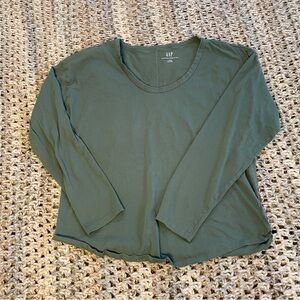GAP Organic Cotton Sage Long Sleeve Shirt Women’s size large  Tall